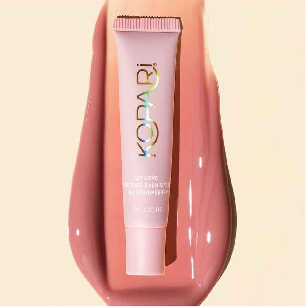 Kopari Lip Love Moisture Balm SPF 30 in Pink Strawberry, Vegan & Cruelty Free!